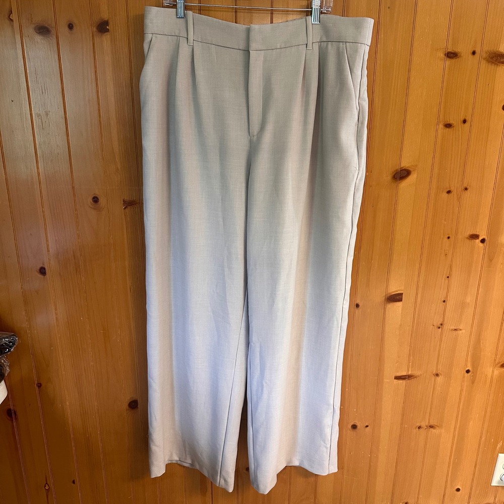 Abercrombie & Fitch Neutral Beige Wide Leg Trousers